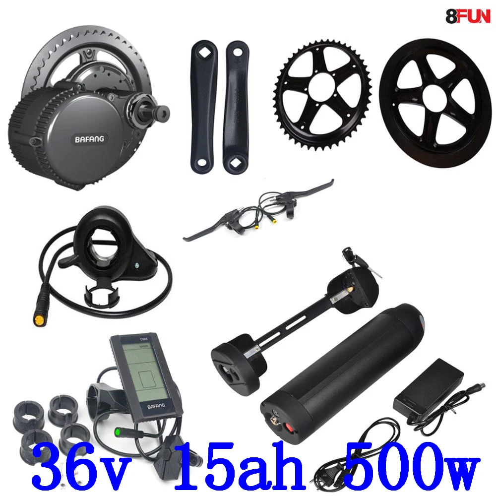 36V Electric Bike Battery 15Ah Lithium 500W 8Fun Bafang BBS02 mid drive electric motor kit with 42V 2A charger | Спорт и развлечения