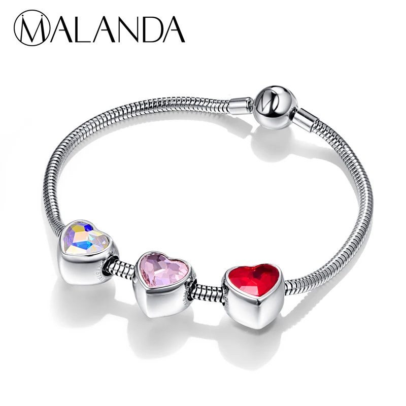 Оригинальные кристаллы от Swarovski браслет двухсторонний BeCharmed бусины в форме