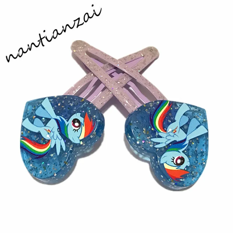 2 шт. My Little Horse мультфильм Шпилька Hairclip Головные уборы BB для девочек аксессуары для волос модная детская одежда зажим для волос вечерние подарок