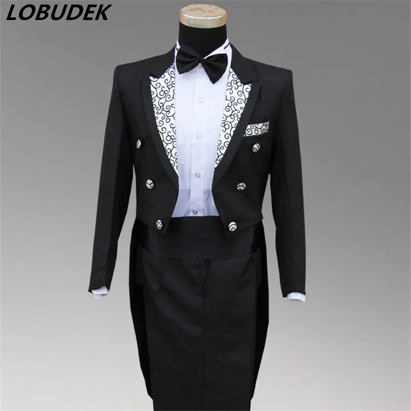 Мужской костюм для свадьбы черный или белый смокинг певицы|formal tuxedos|white black suitmen