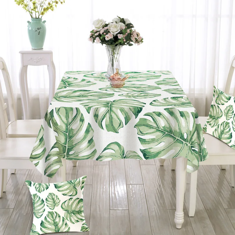Пасторальная прямоугольная круглая скатерть покрывающая полотенца тропический