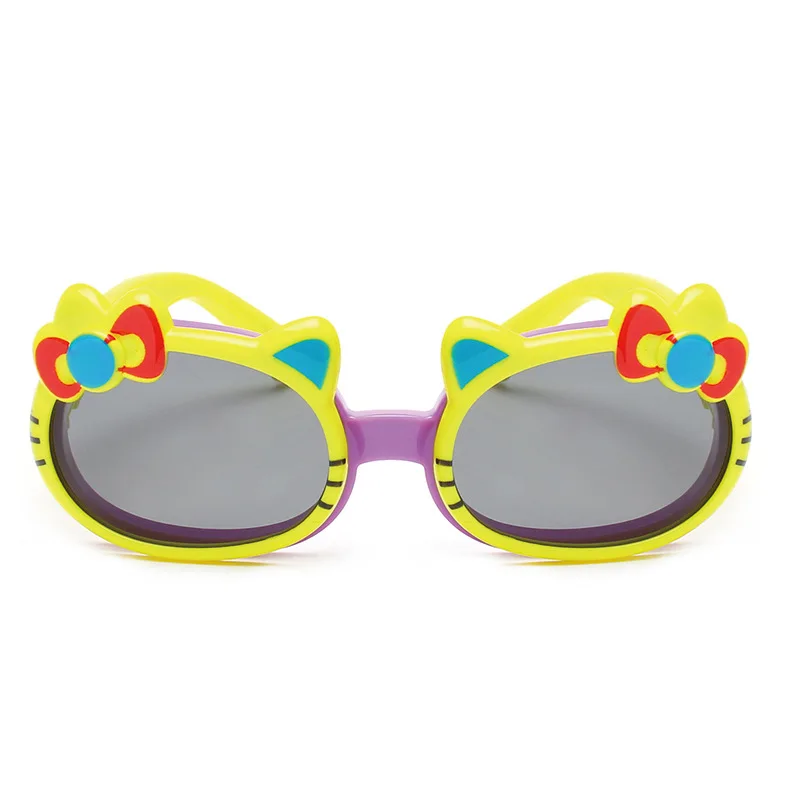 LDOFWJ Child Cute Cat Flip Up Polarized Sunglasses Kids Baby Infant Cartoon TAC TR90 Sun Glasses Outdoor Goggles Oculos |