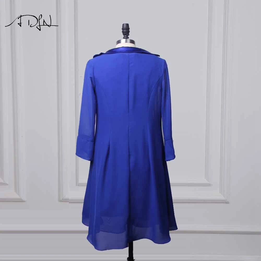 ADLN/синие платья для матери невесты с курткой Шифоновое Платье До Колена из двух