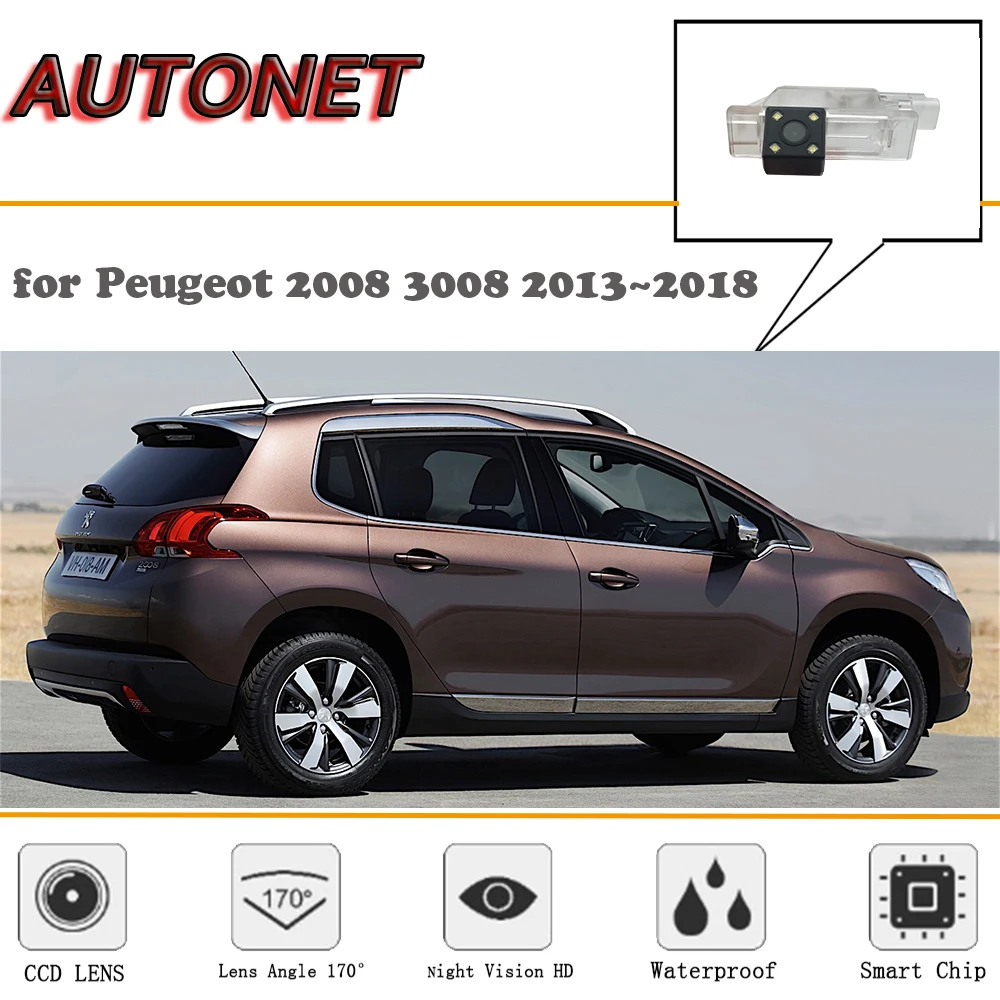 Автомобильная камера заднего вида для Peugeot 2008 3008 2013 ~ 2018/CCD/камера ночного