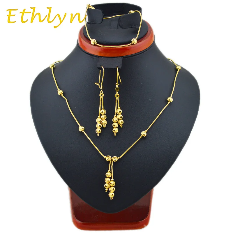 Комплект из колье серёг и браслета в эфиопском стиле|set gold|bracelet setfashion set |
