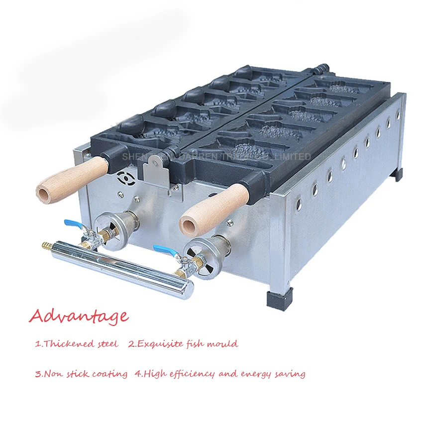 1 шт. FY 1101B.R Тип газа рыбы вафельница гриль рыба духовой шкаф для выпечки тортов с