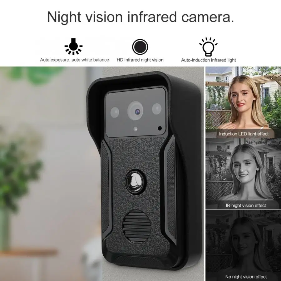 Deurbel Met Camera 100 240 в 7 дюймов проводной цветной видеодомофон дверной звонок ночное
