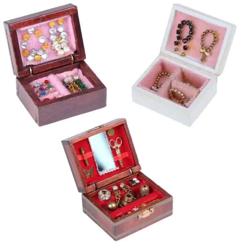 

1:12 Dollhouse Accessories Mini Jewelry Box Model Dollhouse Miniatures DIY Miniatures Doll House Furniture Toy House