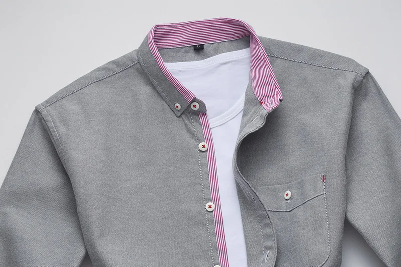 Повседневные рубашки для простого типа классический стиль с длинными рукавами