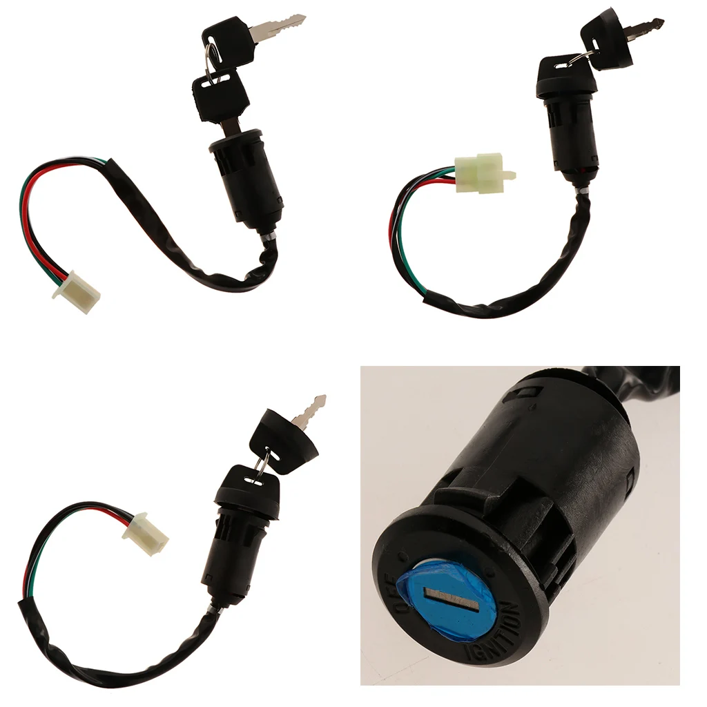 

1 Set Universal Motorcycle Ignition Switch 4 Wire 2 Key For Yamaha ATV Honda For Suzuki Motorbike Accessories 3 Type 13.7 Inch