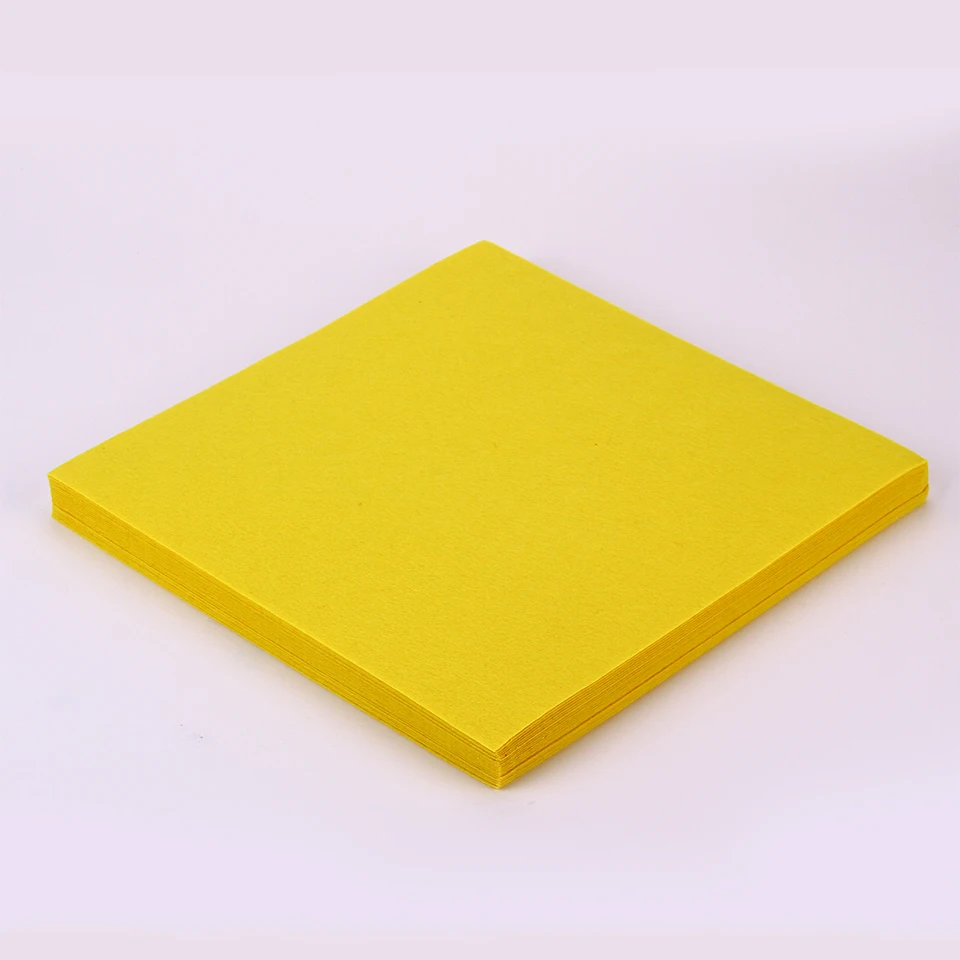 Pure Colour DIY Felt Fabric Yellow Color 30X30CM 1mm Plain Cloth Pack Craft Sewing Squares Nonwoven Patchwork | Дом и сад