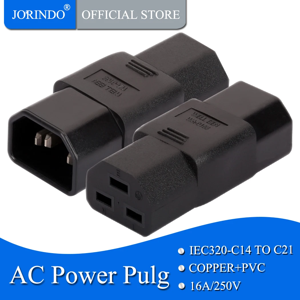 Jorinдо IEC320 C14 в C21,IEC 320 C14 для PDU UPS адаптер питания конвертер разъема 15A C21 Feminino