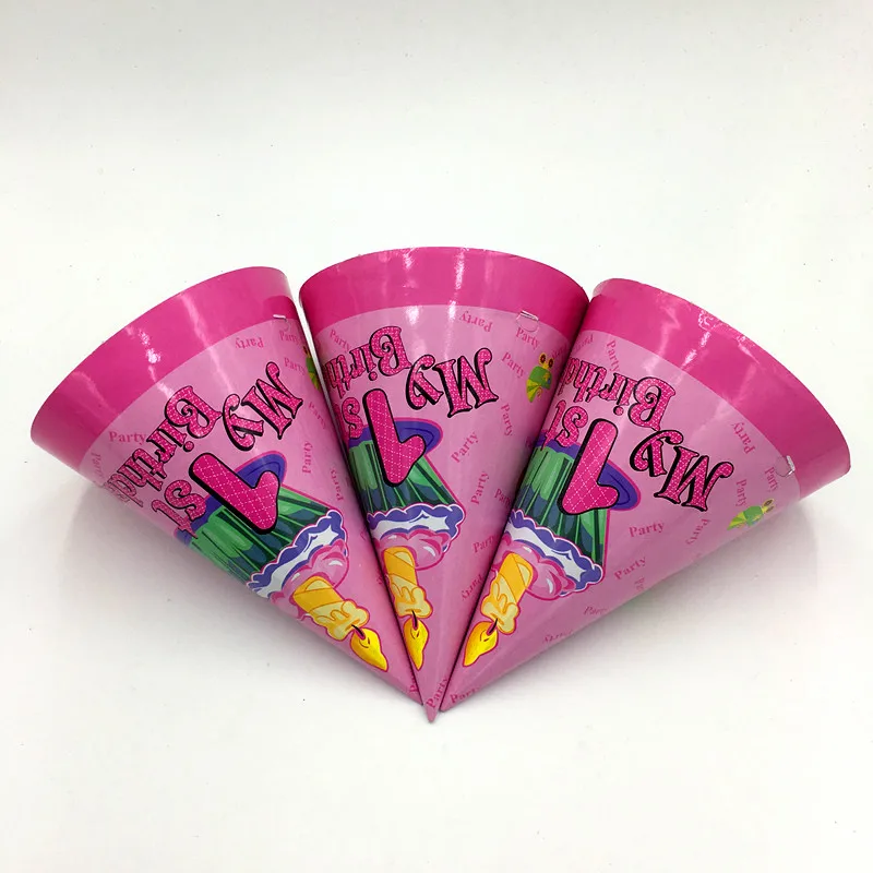 6 шт./лот вечерние шляпы для первого дня рождения Детские шапки девочек детей 1