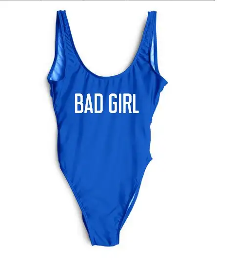 BAD GIRL купальник с надписью женский под заказ цельный трикини боди костюм