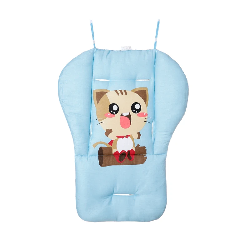 blue cat Подушечка Для сиденья детской коляски хлопковый коврик обеденный стул общая подушка в точку хлопок толстый коврик чехол детская корзина сиденье мягкие матрасы - Цвет: blue cat