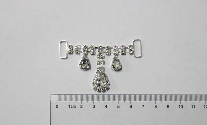 

Free Shipping Wholesale 40 pcs/lot 2.7''x1.5'' Rhinestone Connector For Swimming Wear Bikini Connector Invitation RC11026