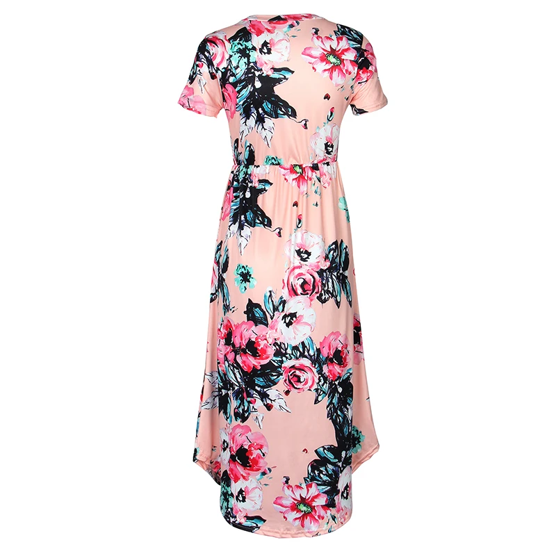 Летние цветочные прерия шик платье повседневное Femme цветок Boho печати Dreeses летняя футболка с карманом миди платье халат сарафаны GV879-B