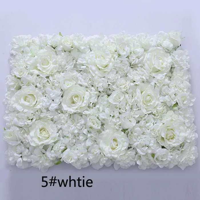 5 whtie 40x60 см искусственный цветочный фон для свадьбы День рождения, детский душ вечерние Декор стены романтичное украшение для свадьбы шелк роза - Цвет: 5 whtie