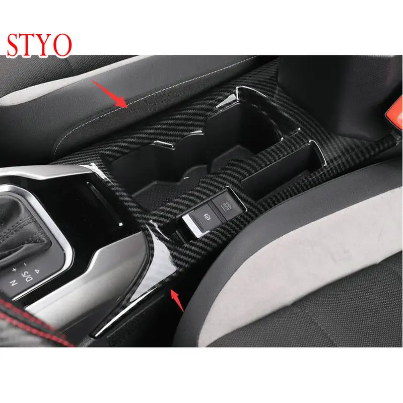 

STYO Car ABS Water Cup Holder Panel trim cover For LHD VW T-ROC 2018 2019