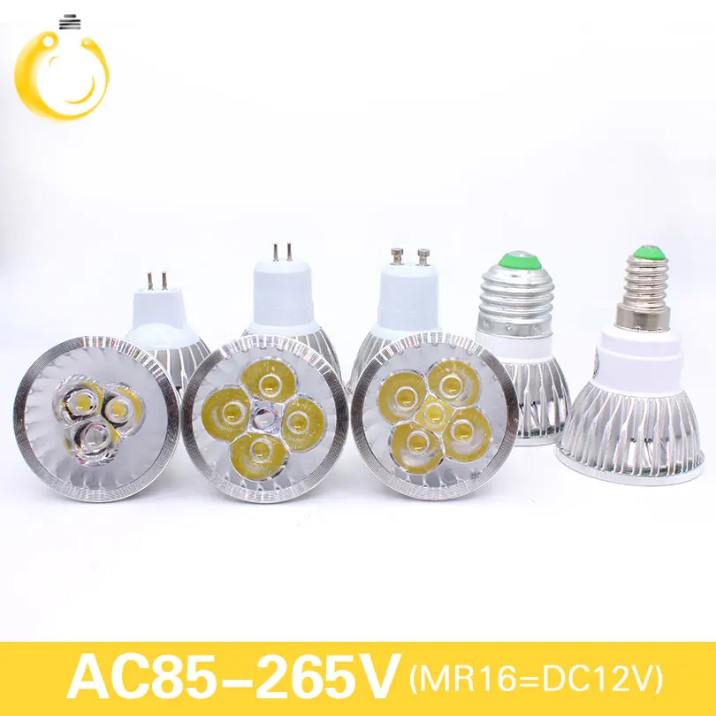 Ультраяркая Светодиодная лампа GU10 MR16 E27 E14 9 Вт 12 15 85-265 в Диммируемые светодиодные
