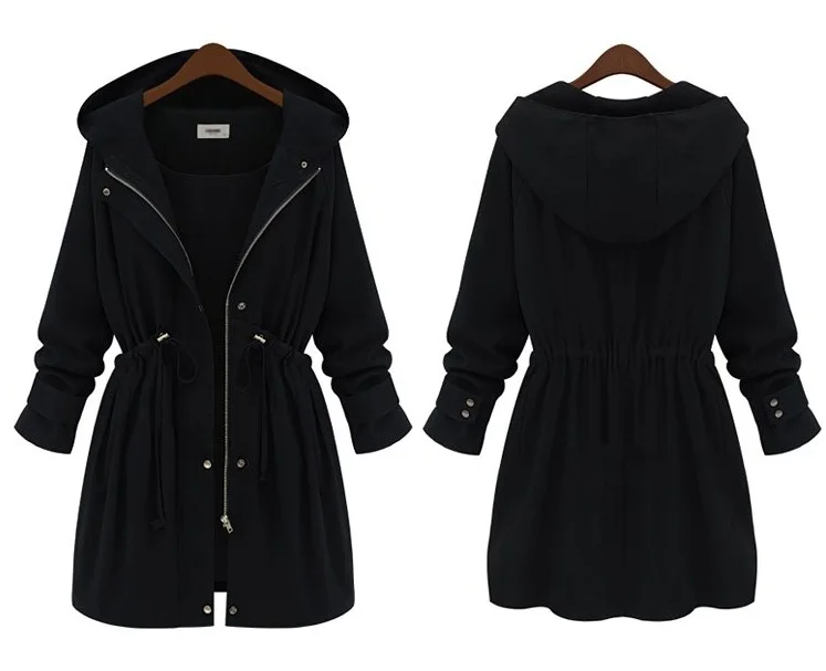 Uwback 2018 весенний брендовый Тренч женская накидка с капюшоном и регулируемой