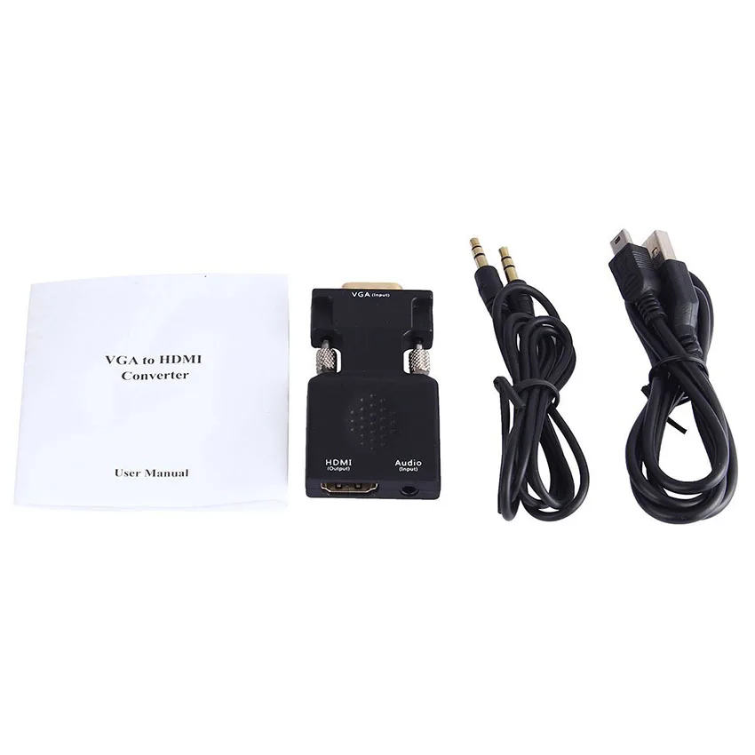 VGA to HDMI Converter 1080 P Adapter with Video 1080P For PC Laptop HDTV Projector | Электроника