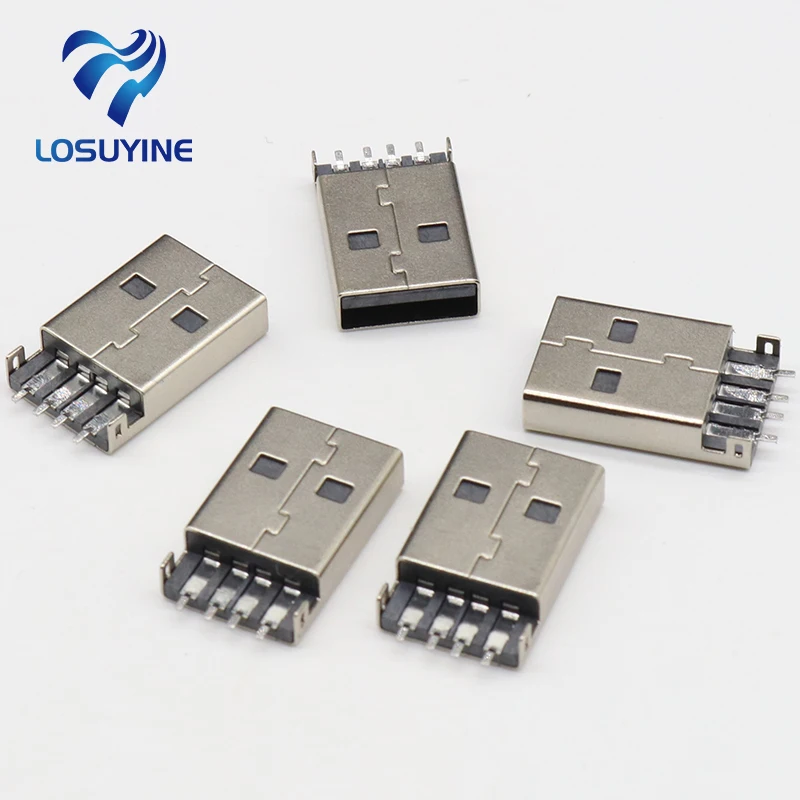 10 шт./лот USB 3. 0 4Pin A Тип штекер SMT разъем Черный G49 для передачи данных Зарядка