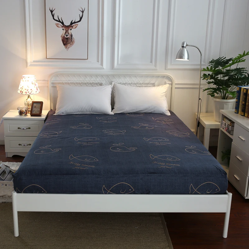 Натяжная простыня из приятного для кожи хлопка наматрасник с четырьмя углами и