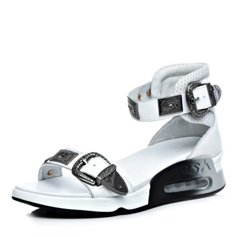 Горячая продажа 2015 Натуральная Кожа женские сандалии с открытым носком пряжки