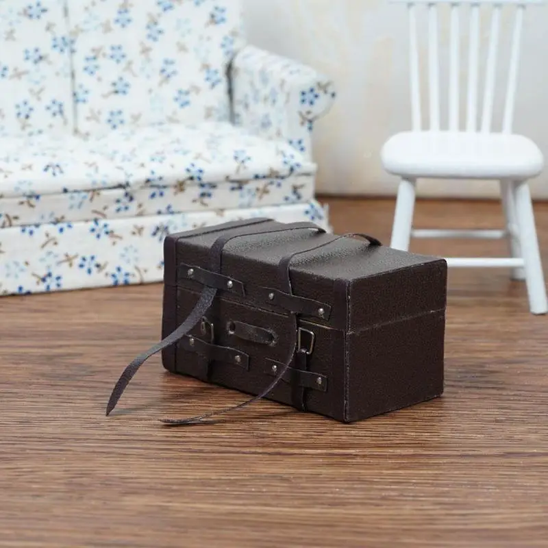 Dongzhur 1:12 Кукла деревянная игрушка дом Diy Модель Кукольный домик аксессуары для миниатюрного кукольного домика мебель мини винтажная кожаная ретро коробка