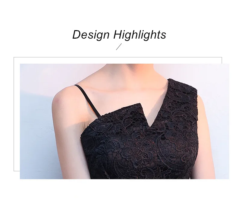Robe de soiree новое черное элегантное кружевное вечернее платье без рукавов vestido de festa короткое переднее длинное сзади вечернее платье платья для выпускного вечера