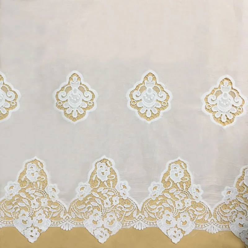 Хлопковая ажурная вышивка кружевная ткань мягкая для кожи летнее платье ширина