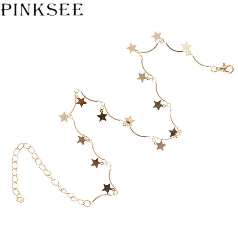 PINKSEE золотая цепочка маленькая звезда кулон ожерелье ювелирные изделия Простые