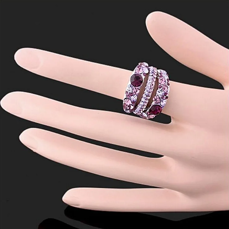 Модные Блестящие Обручальные кольца с кристаллами для женщин романтическое