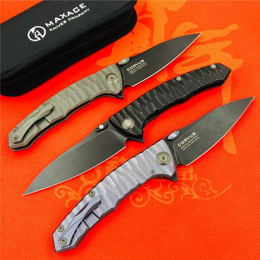 MAXACE Ворон Флиппер складной нож M390 лезвие TC4 титановая ручка Открытый лагерь Охота выживания карманные Кухонные Ножи EDC инструменты