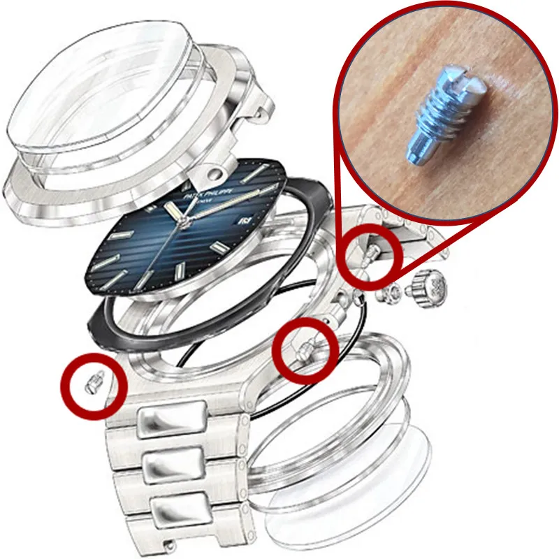 Стальной винт короны для полипропиленовых часов Patek Philips NAUTILUS sports 5711 чехол