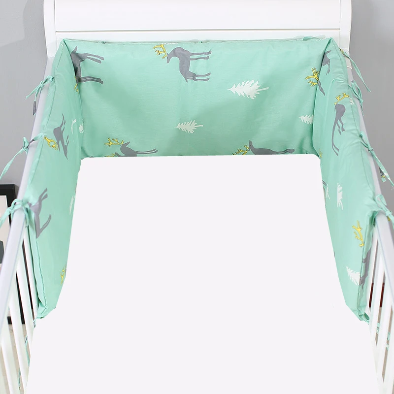 mi lu bao bao lv Ins Горячая цельная 180*30 см детские мягкие бортики для кровати скандинавские звезды хлопок кроватки бампер u-образный защита для кроватки Подушка младенческое безопасное ограждение - Цвет: mi lu bao bao lv