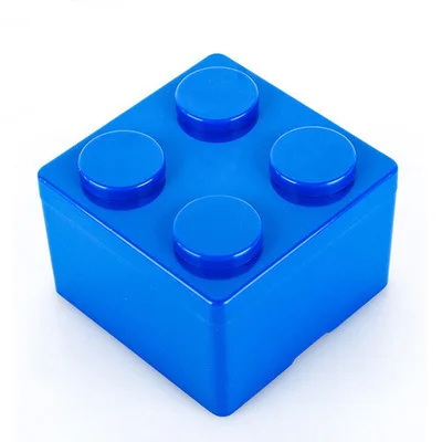 small blue Строительные блоки, настольная коробка для хранения, органайзер, экономия пространства, коробка для косметики, удобная офисная коробка для хранения ювелирных изделий, ручка для мелочей - Цвет: small blue