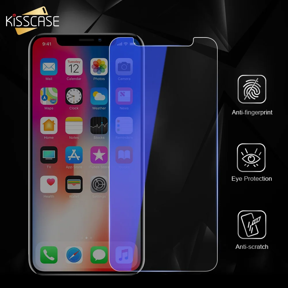 KISSCASE 9H зеркальное Защитное стекло для iPhone 6S 6 7 Plus XS Max 3D Edge Защитная пленка