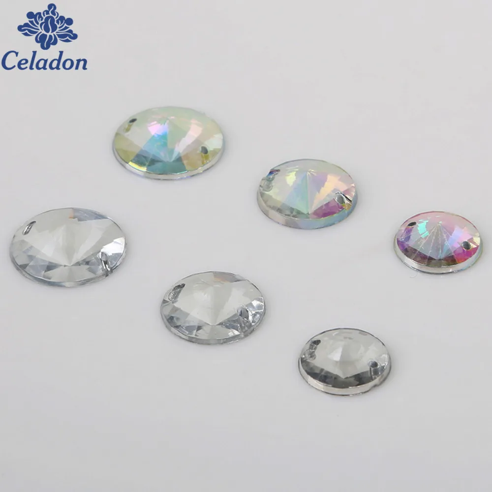 Прозрачные прозрачные Стразы AB белого или цвета размер 12 мм/14 мм/16 мм 50 шт.