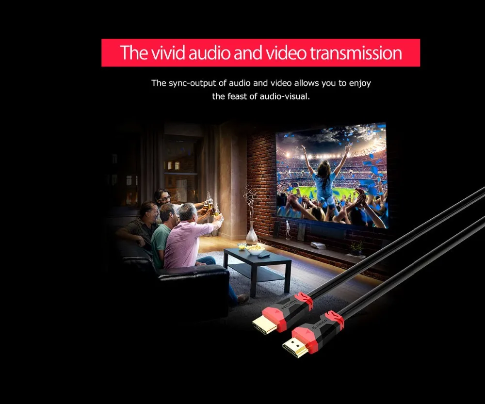 ORICO HDMI Video Cables Gold plated Support HDMI 2.0 4K 1080P 60Hz Cable for Xbox one x for Dell Gaming PC Monitor
