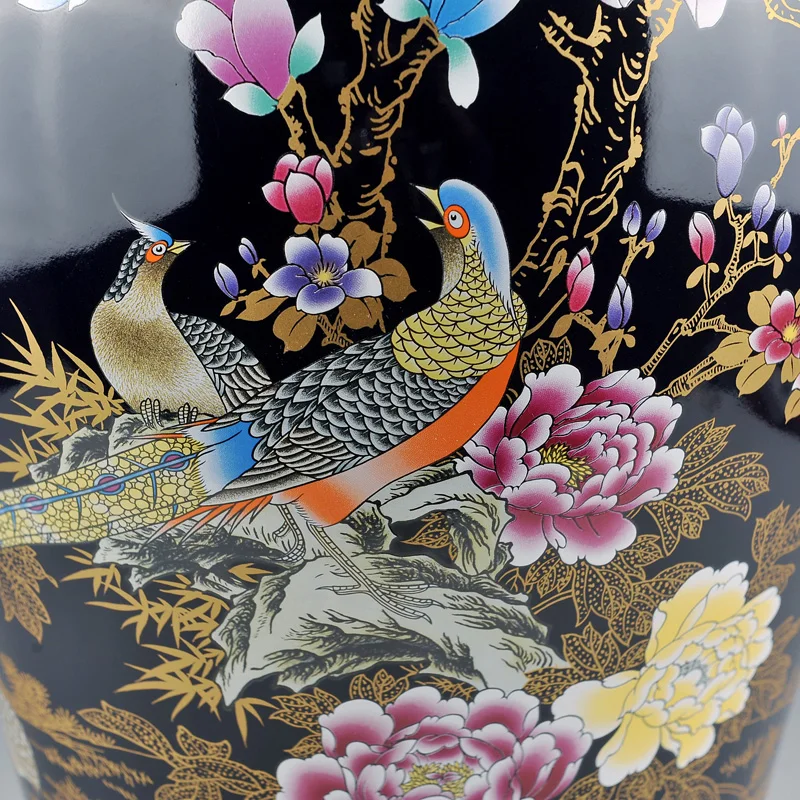 Керамическая ваза для цветов с синим пионом Jingdezhen французский рыбий хвост