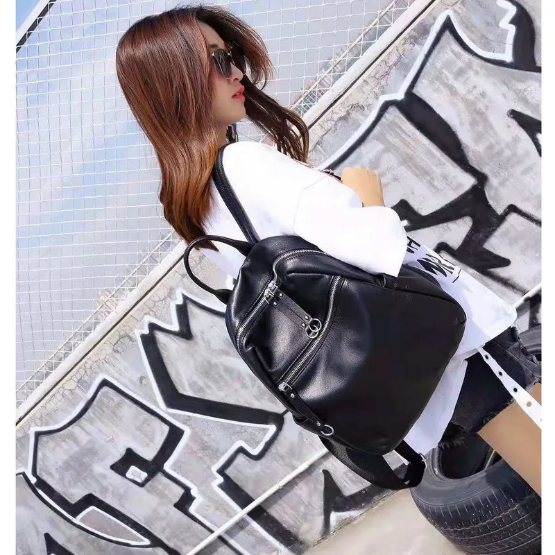 

Aodux 100% Soft Natural Calfskin Italian Genuine Leather Shoulder Women Backpack Female Lady Coffee Black Cowhide Bag Backpacks