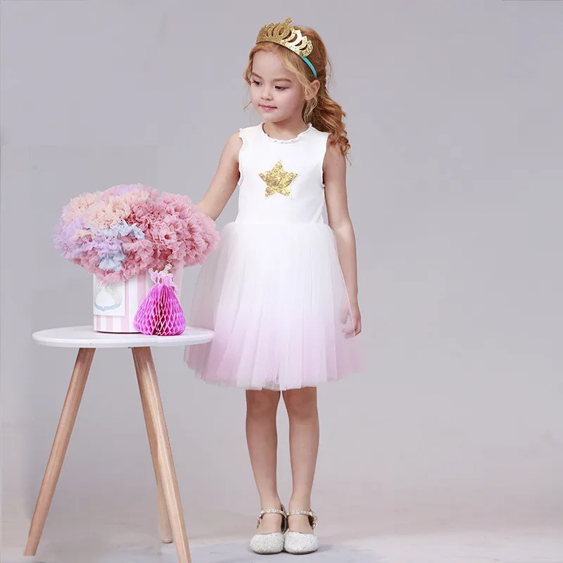 Baby Girls Princess Tutu Dress Flower dress Birthday Party Costume Children Summer Tulle Star | Детская одежда и обувь
