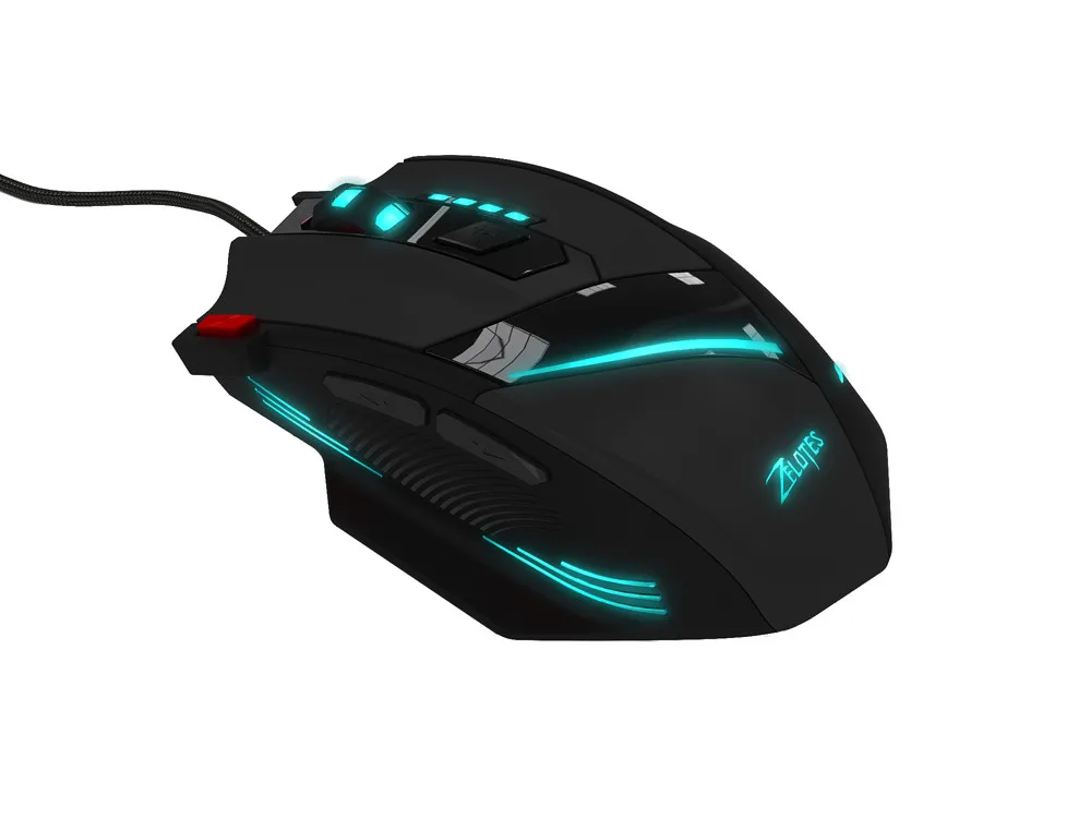 ZELOTES T-60, 7200 dpi, Профессиональная USB Проводная оптическая 7 кнопок игровая мышь для компьютера, ПК, ноутбука, игры# ZS