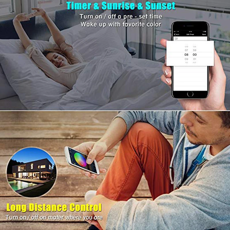 Беспроводной светодиодный смарт контроллер Wi Fi Alexa Google Home IFTTT совместим с Android iOS GRB