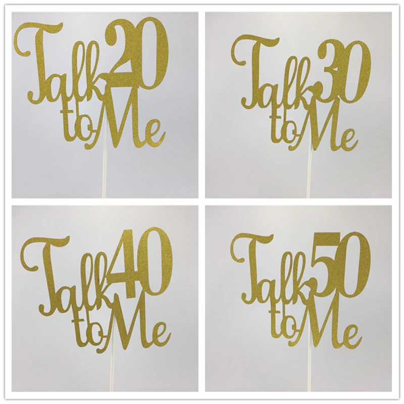 12 5*15 см золотой блеск Talk 20/30/40/50/60 мне торты для торта на день рождения украшения