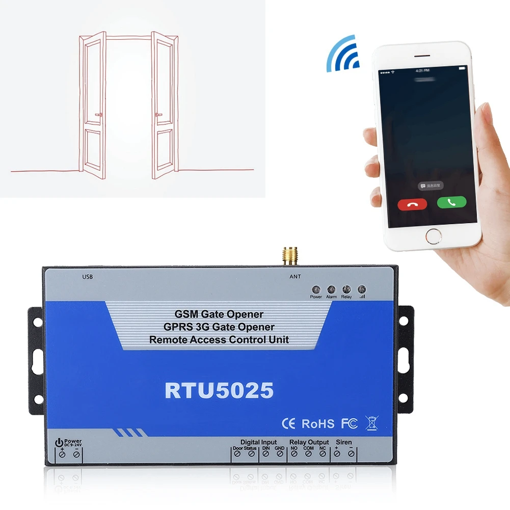 RTU5025 беспроводной дистанционный GSM/GPRS/3g оператор привода для открывания ворот гаража двери контроллер доступа USB порт связи 100-240 В