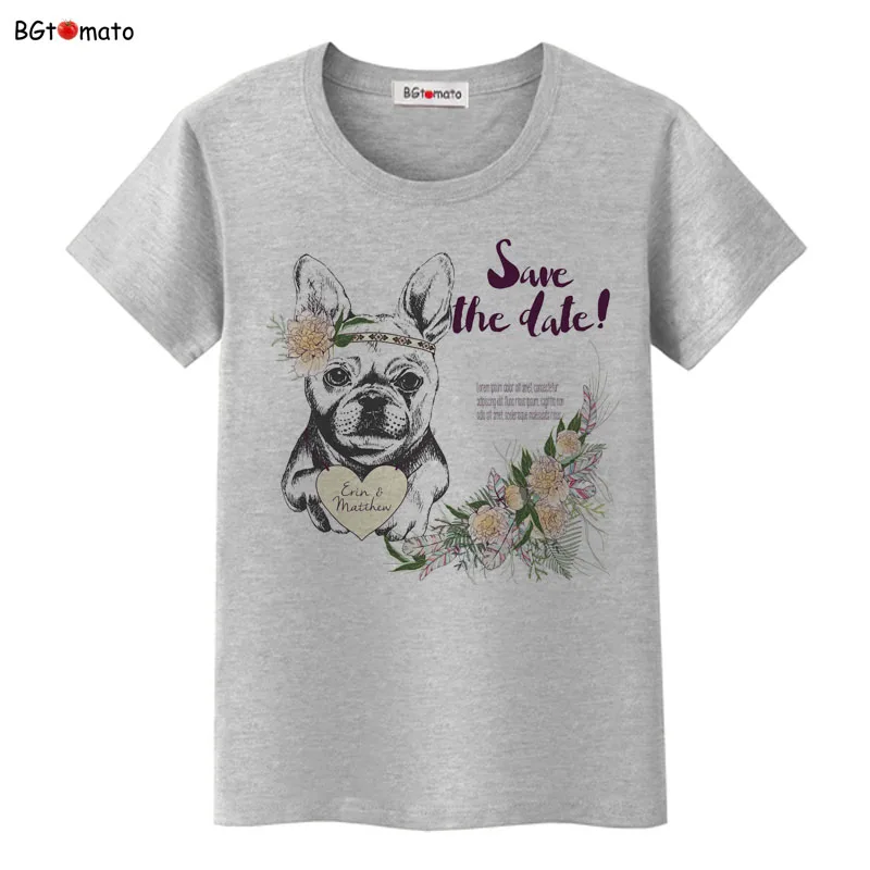 BGtomato Новинка! Классные летние рубашки серии Lovely dog Популярные топы футболки