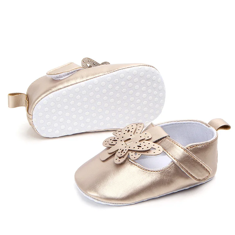 Туфли для новорожденных девочек однотонные мокасины из искусственной кожи на